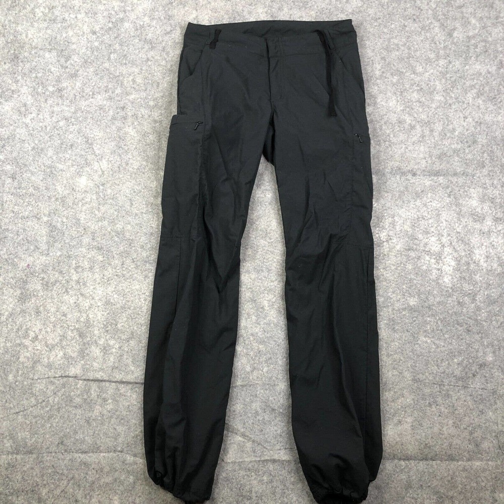 REI Women's Hiking Cargo Pants Size 2 Roll Up Drawstring Black Stretch Outdoor